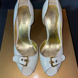 Guess White Peeptoe Heels Stilettos Pumps 6